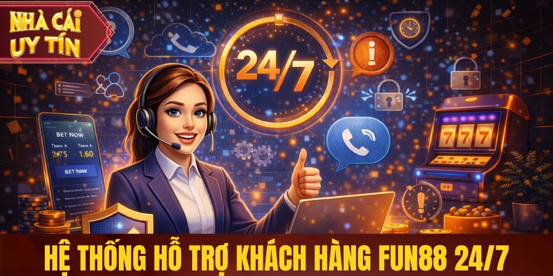 Fun88 - Thương Hiệu Cá Cược Đề Cao Tính An Toàn Và Ổn Định Hệ thống hỗ trợ khách hàng Fun88 24/7
